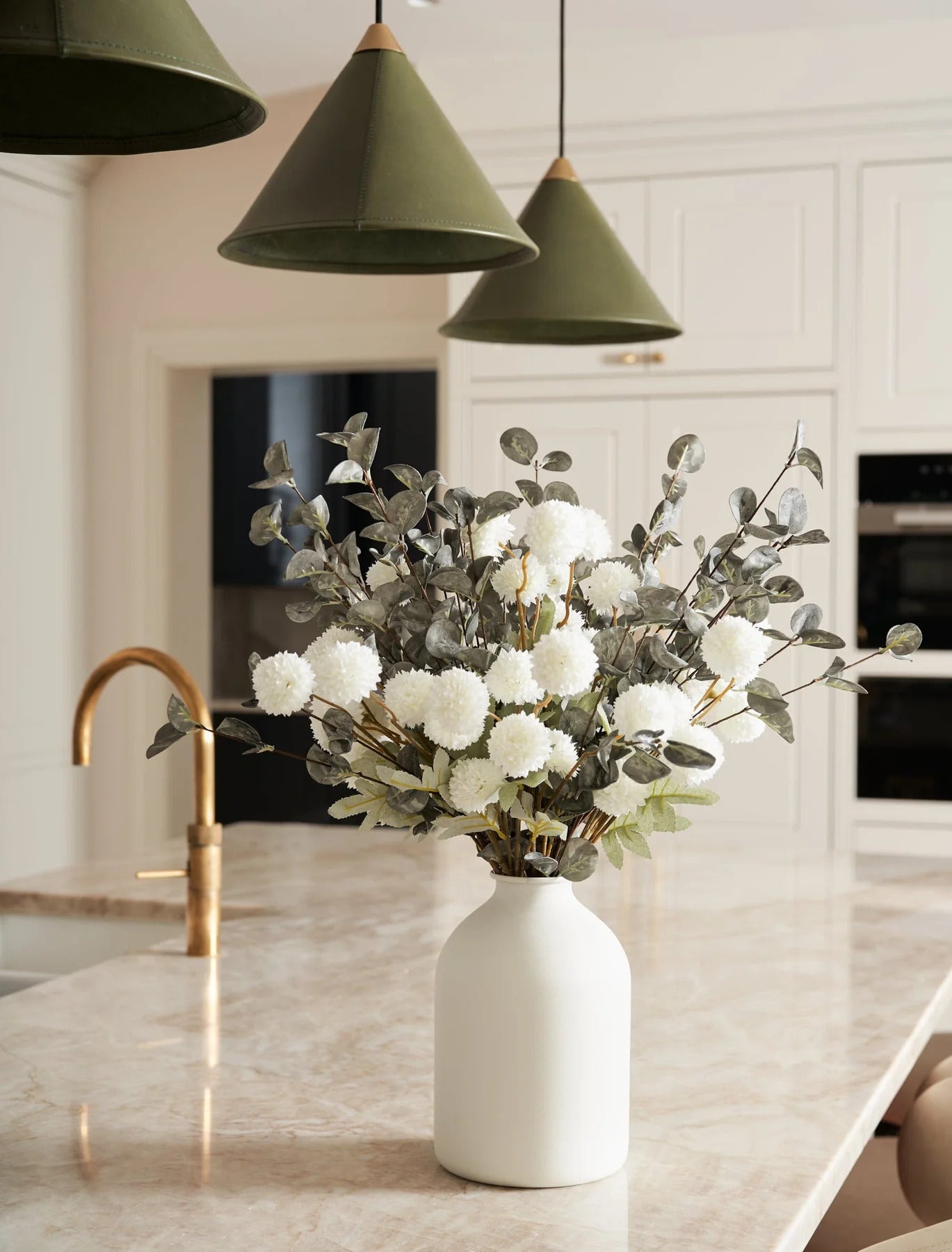 Faux Arrangement - White & Green - Elysium Decor