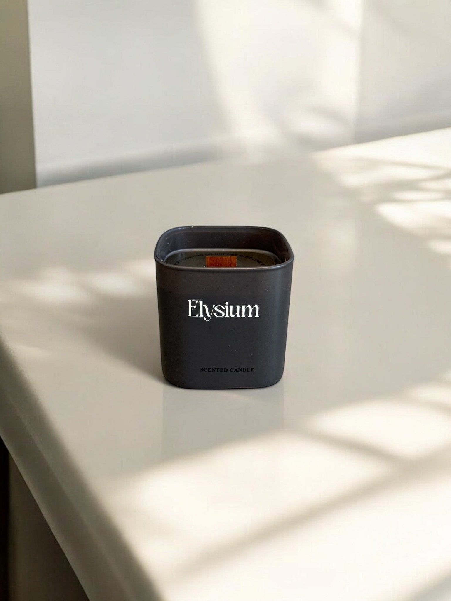 Red Teakwood - Scented Candle in Grey - Elysium Decor